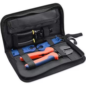 Qoltec Solar Tool Kit Saderīga ar MC4 Connectors | Crimping Tool + Stripping Pliers