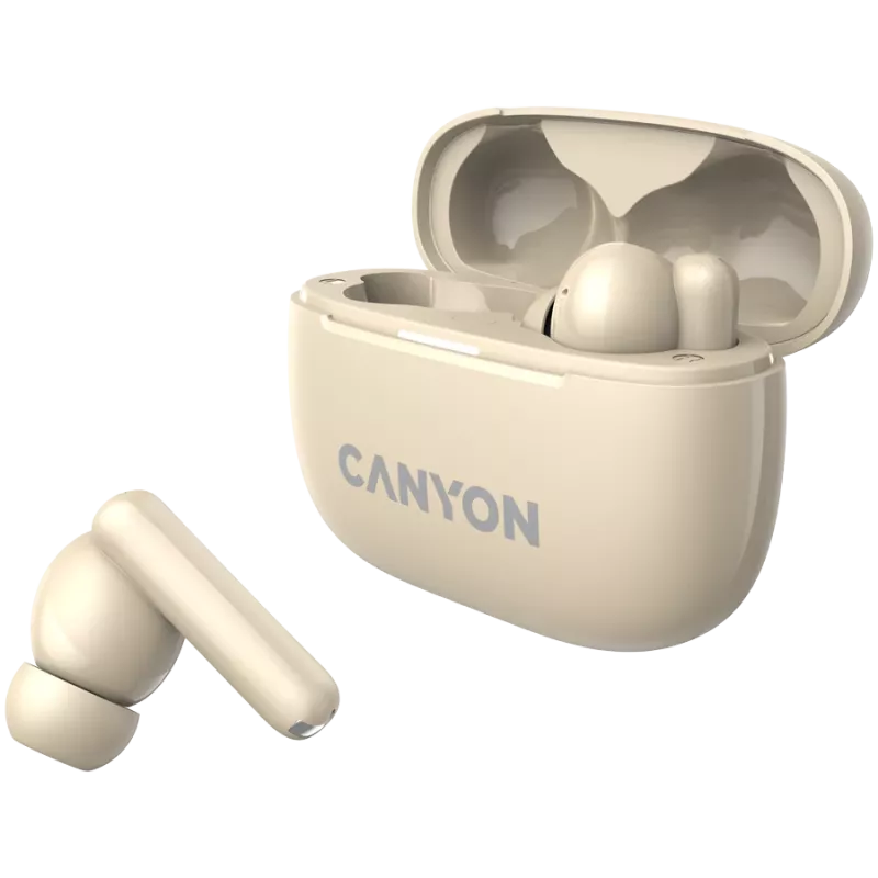 Canyon CNS-TWS10BG Bezvadu austiņas un mikrofons True Wireless Stereo (TWS) Iekšauss zvaniem/mūzikai/sportam/ikdienas lietošanai USB Type-C Bluetooth Bēšs (CNS-TWS10BG)
