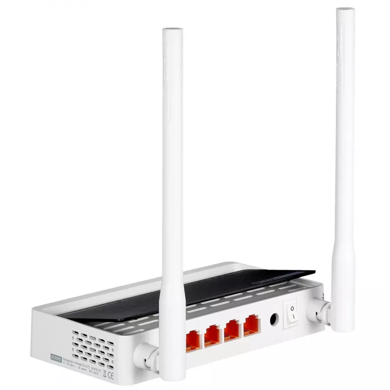 Galda maršrutētājs TOTOLINK N300RT — vienas joslas 2,4 GHz Wi‑Fi 4, 300 Mbps, 5x RJ-45 Fast Ethernet porti, 2 ārējās 5 dBi antenas