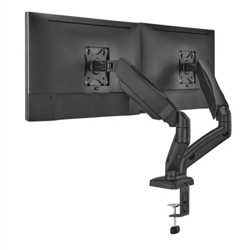 Monitora roka up up Ekonomiskais Interaktīvais Līdzsvara Divkāršais Monitora Roka Matēta Melna VESA 75x75/100x100