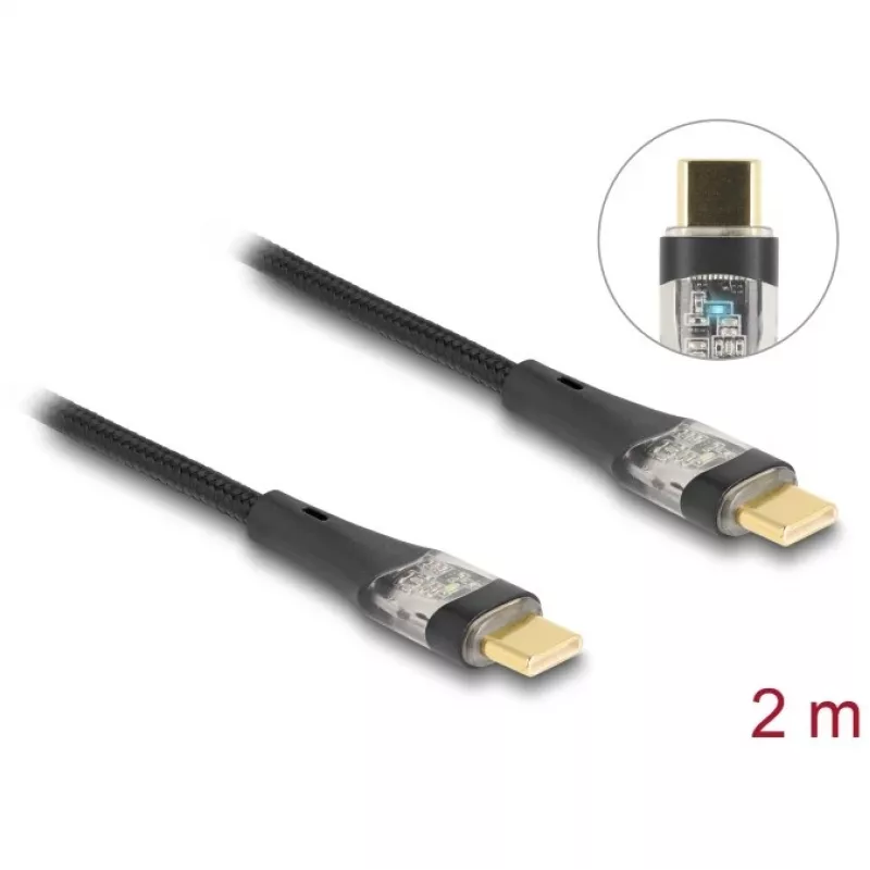 Delock 80764 USB kabelis, melns