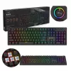 Mehāniskā spēļu klaviatūra SAVIO STYX Outemu Blue Hot-Swap RGB USB QWERTY US International melna 104 taustiņu pilnizmēra