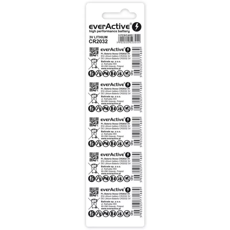 Lithium batteries everActive CR2032 - blister 5 gab.