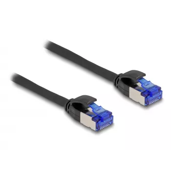 Tīkla kabelis DeLOCK RJ45 Cat.6A S/FTP plāns 1m Melns
