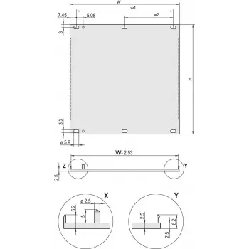 Schroff priekšējais panelis HF 4HE 42TE (20848269)