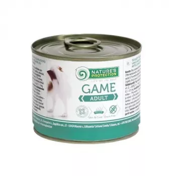 Mitrā suņu barība nature’s protection Adult Game 200 g paciņa — brieža gaļa, bez vistas, pieaugušiem suņiem, 200 g