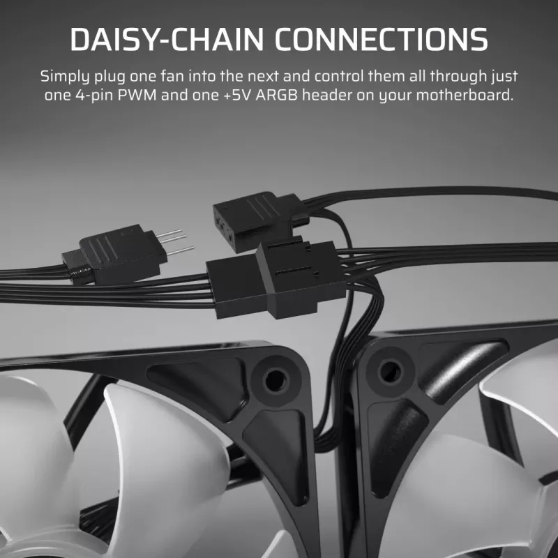 Ventilators Corsair RS140 ARGB 14 cm melns 330-1700 RPM