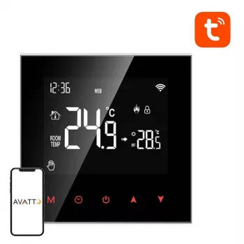 Viedais termostats Avatto ZWT100 Zigbee 3A Tuya — termostata kontrolieris ar Zigbee savienojamību, 3A izeja