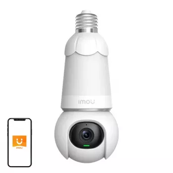 IP drošības kamera IMOU IPC-S6DP-5M0WEB-E27 spuldzes formas 5MP, 2,8 mm objektīvs, Wi‑Fi, MicroSD līdz 256 GB, 30 m nakts redzamība