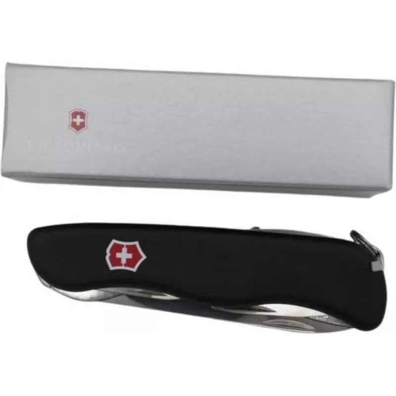 Kabatas nazis Victorinox Outrider 12 funkcijas, melns kompakts dizains, modelis 0.8513.3