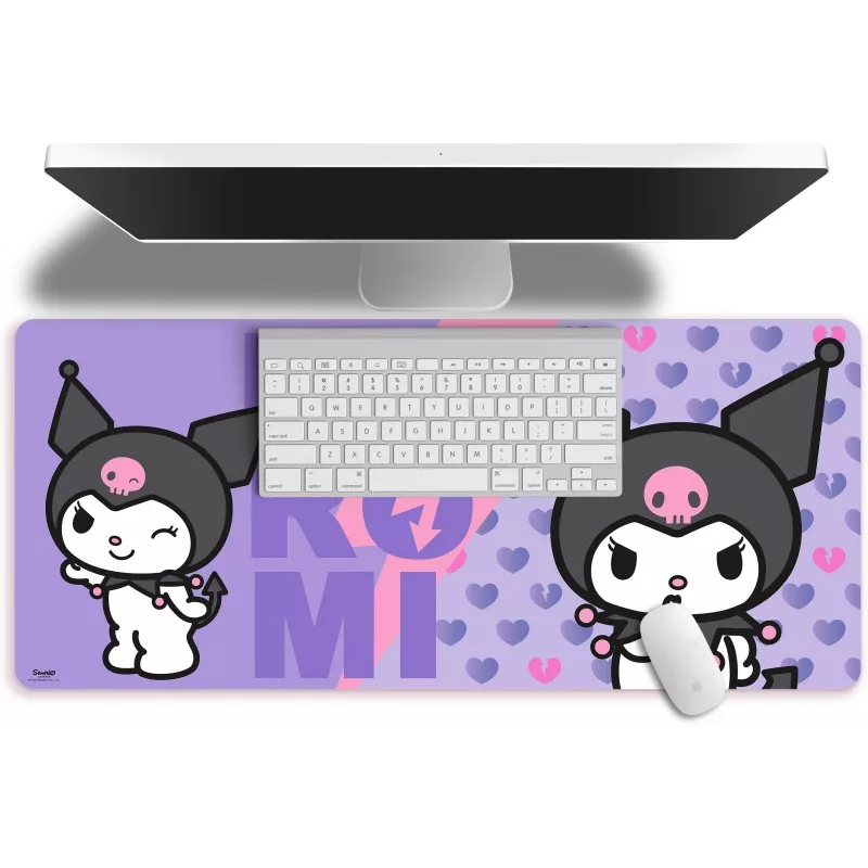 Peļu paliktnis Kids Euroswan 80x30 cm Hello Kitty Kuromi, liels taisnstūra spēļu/galda paklājiņš