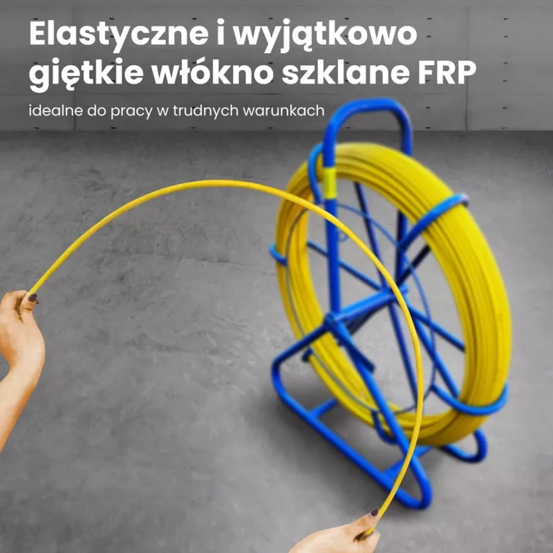 Extralink kabeļu ievilkšanas stienis Pilot 6mm 200m stikla šķiedras FRP dzeltens