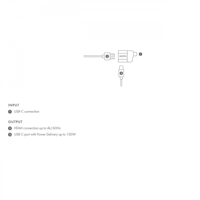 USB-C uz HDMI adapteris 4K 100W PD