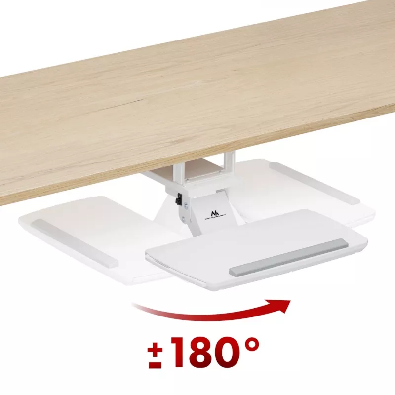 Tastatūras turētājs MACLEAN MC-156 W — regulējams zemgalda paliktnis, maks. slodze 5 kg
