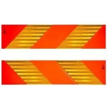 Atstarojoša brīdinājuma zīmes panelis IWH 97609, taisnstūrveida 565×130 mm, atbilst ECE 70.01
