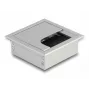 DeLOCK kabeļu grommets galda montāžai ar birsti 80x80x28 mm sudraba krāsā