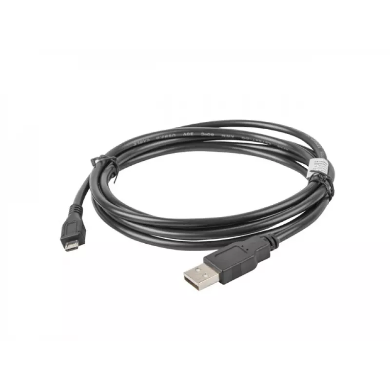 USB 2.0 kabelis LANBERG CA-USBM-10CC-0018-BK, Micro-USB B uz USB A, 1,8 m, melns