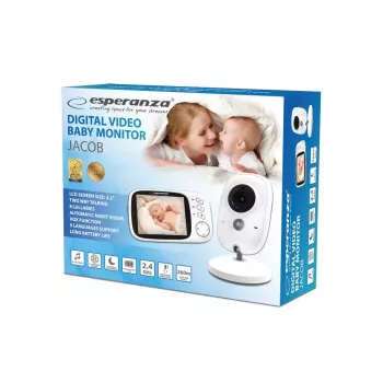 Esperanza EHM002 video aukle, 3,2″ LCD, 50 m darbības rādiuss, balta