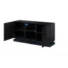 kumode QIU 2D1K 150x41.5x75 melns glancēts/melns glancēts