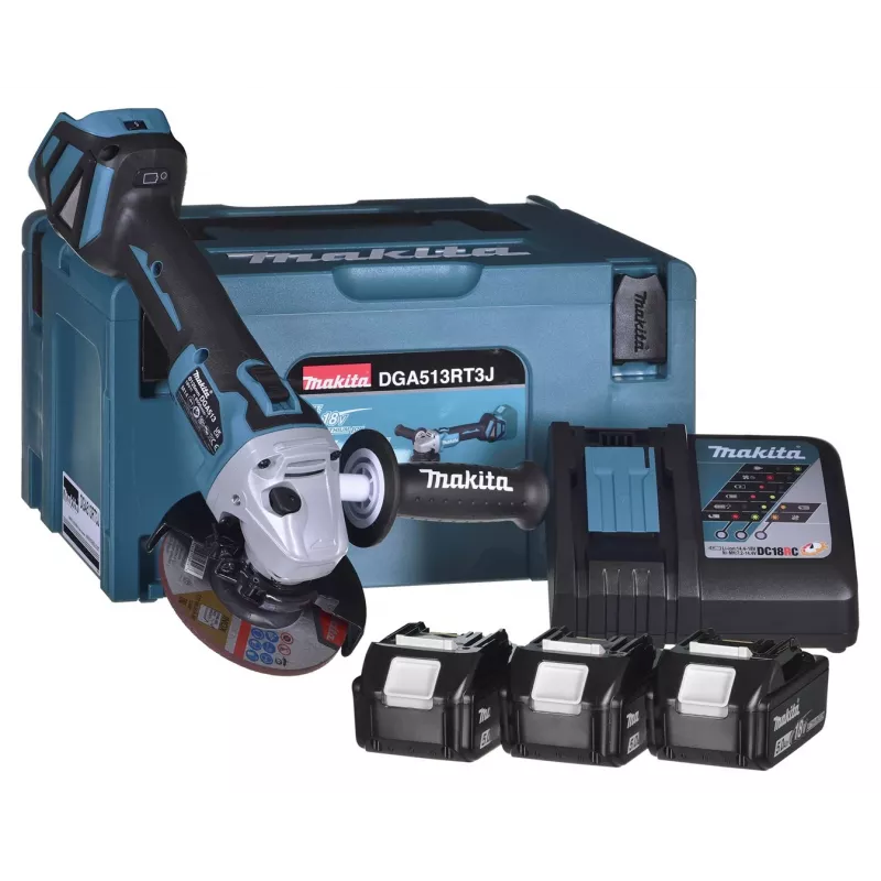Leņķa slīpmašīna 18V 3x5.0Ah akumulators DGA513RT3J MAKITA