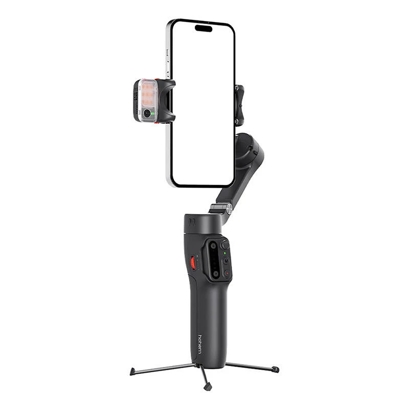 3‑asu viedtālruņa stabilizators Hohem iSteady V3 Kit — melns, viegls, 3‑asu stabilizācija