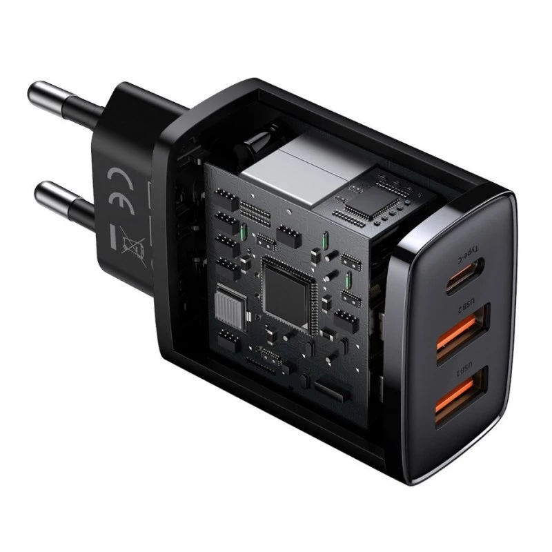 Baseus 30 W USB lādētājs QC PD3.0 Type C PD ātra uzlāde, ātrs tālruņa lādētājs iPhone 17 16 15 14 13 12 Pro Max Xiaomi Samsung