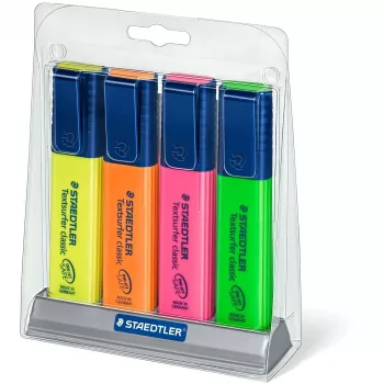 Marķieris Staedtler Textsurfer classic 364 ar slīpu uzgali Zaļš Oranžs Rozā Dzeltens