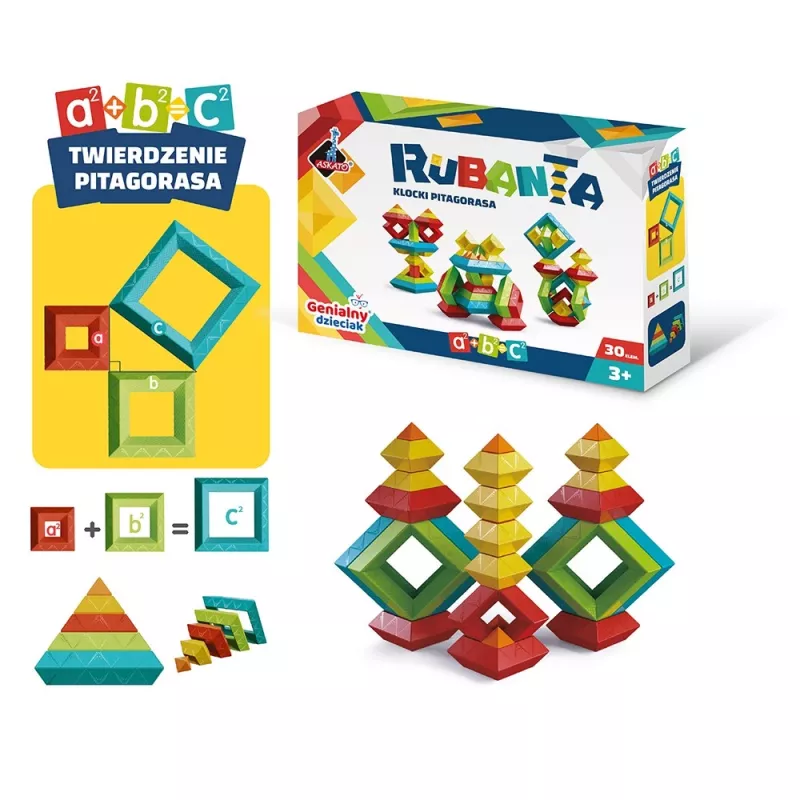 Izglītojošs konstruktors Ascato Pythagoras Blocks Rubanta 30 gabali modelis 119403