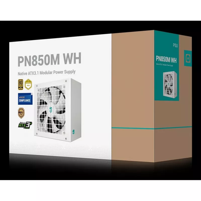 Barošanas bloks DeepCool PN850M 850 W ATX 20+4 pin, 80 PLUS Gold, balts