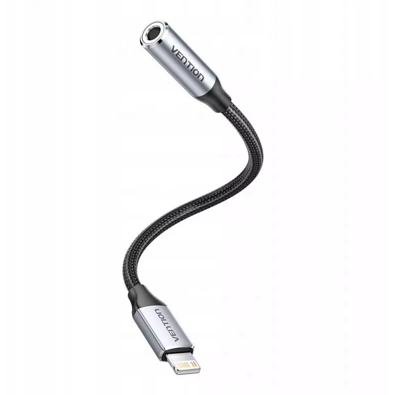 Audio adapter Vention Lightning uz 3,5 mm BMBHA, vadu Lightning uz 3,5 mm adapteris ar 0,1 m kabeli, pelēks