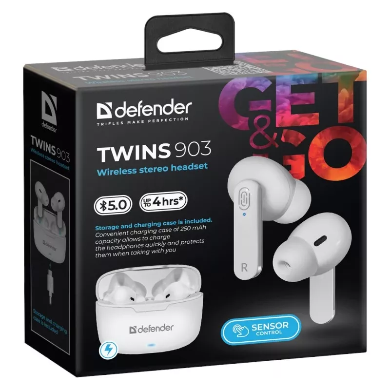 Defender TWINS 903 Bluetooth austiņas, baltas