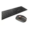 CHERRY DW 9100 SLIM tastatūra un pele, universāls RF bezvadu + Bluetooth, melns