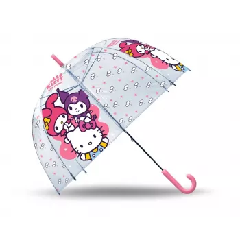 Caurspīdīgs lietussargs Hello Kitty