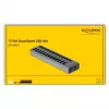 DeLOCK ārējais USB 5 Gbps centrmezgls ar 13 portiem + slēdzi, USB 3.2 Gen 1 (3.1 Gen 1) Type-B, USB 3.2 Gen 1 (3.1 Gen 1) Type-A, 5000 Mbit/s, pelēks, alumīnijs, 1 m