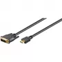 Wentronic Goobay HDMI™ / DVI-D kabelis, melns, 3 m - 19 kontaktu HDMI™ spraudnis>DVI-D (18+1) spraudnis (51581)