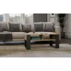 top e shop Modern kafijas galdiņš 90×58×50 cm, antracīta krāsas rāmis, matētas Artisan ozola plaukti