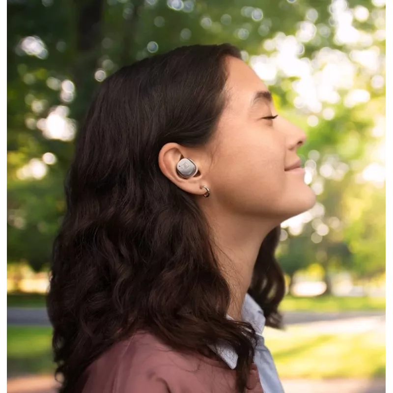 SENNHEISER Momentum MTW4 Wireless Bluetooth Noise-Cancelling Sports Earbuds - balta & Silver