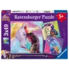 Puzle Ravensburger Unicorn Academy — 3 x 49 gabali, komplekts bērniem