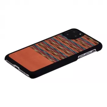 man and wood viedtālruņa maciņš iPhone 11 Pro Max — brūns rūtains, melna apmale