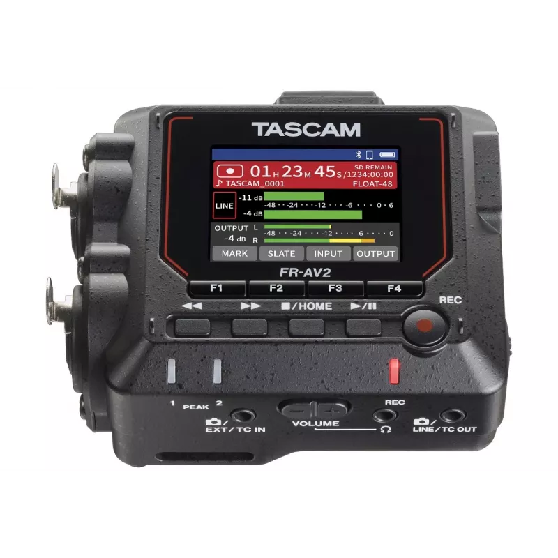 Pārnēsājams audio ierakstītājs Tascam FR2-AV — 2 celiņi, 2 XLR kombinētās ieejas, USB-C saskarne, 48–192 kHz, 24/32 biti, microSD līdz 512 GB