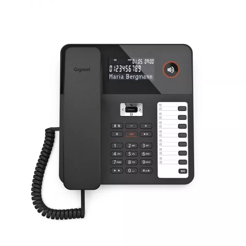 DECT tālrunis Gigaset DESK 800A Vadu klausule 200 tālruņu grāmatas ieraksti Melns