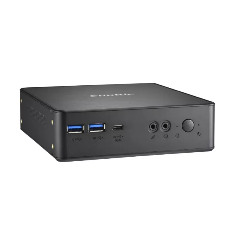 Shuttle XPC Nano PC NC40U5, Intel Core i5-1235U, 1x HDMI, 1x DP, 1x USB-C/DP, 6x USB3.2, 1x 2.5 collu slots, 2x M.2, 1x LAN, RAID, 24/7 nepārtraukta darbība, iekļauts VESA un statīvs