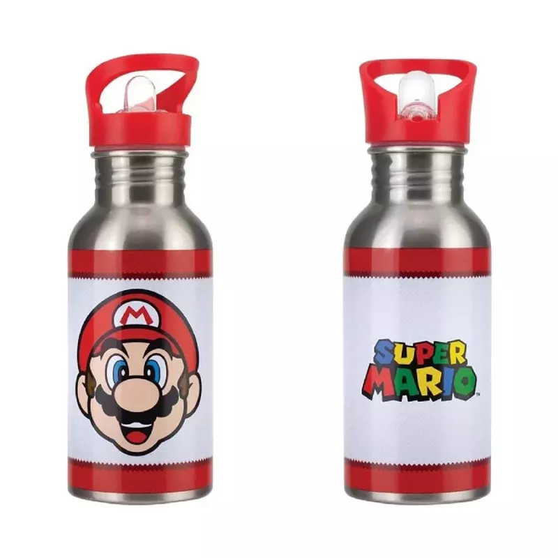 Paladone Super Mario metāla ūdens pudele ar salmiņu