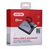 UNITEK V1304A video kabeļa adapteris 0,15 m USB Type-A HDMI + VGA (D-Sub) pelēks