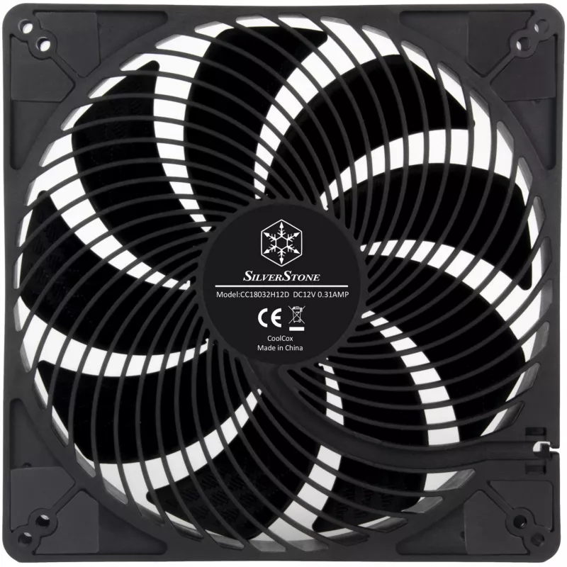 SilverStone SST-AP184i-PRO 180 mm korpusa ventilators, melns