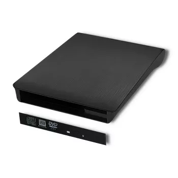Ārējais USB 2.0 SATA optiskā diskdziņa korpuss Qoltec 51863 melns