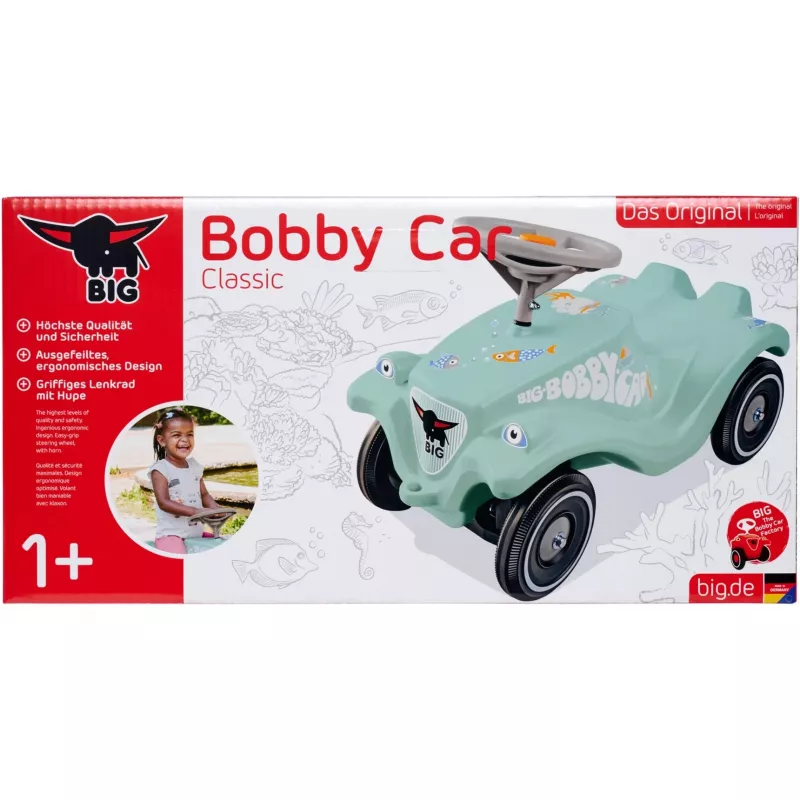 Braucamā rotaļu automašīna Simba‑Dickie Bobby Car Classic zaļa Sea modelis 800056141, zems sēdeklis, izturīga plastmasa