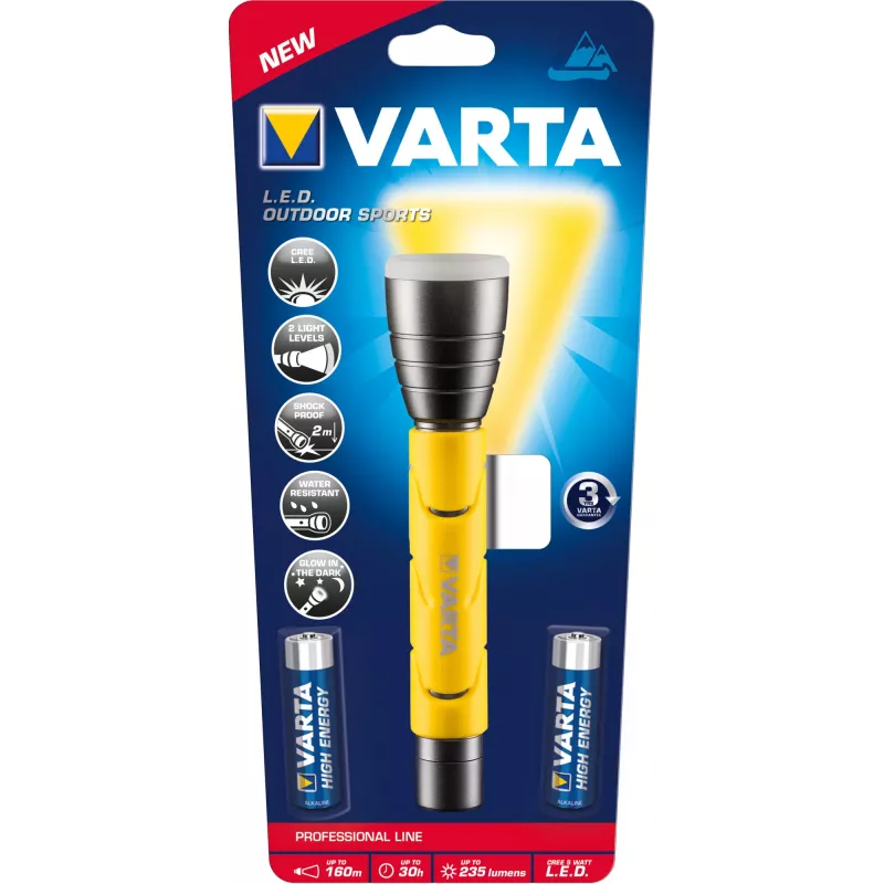 Varta 18628101421 - rokas lukturis - melns - dzeltens - LED - 1 lampa - 235 lm - 160 m