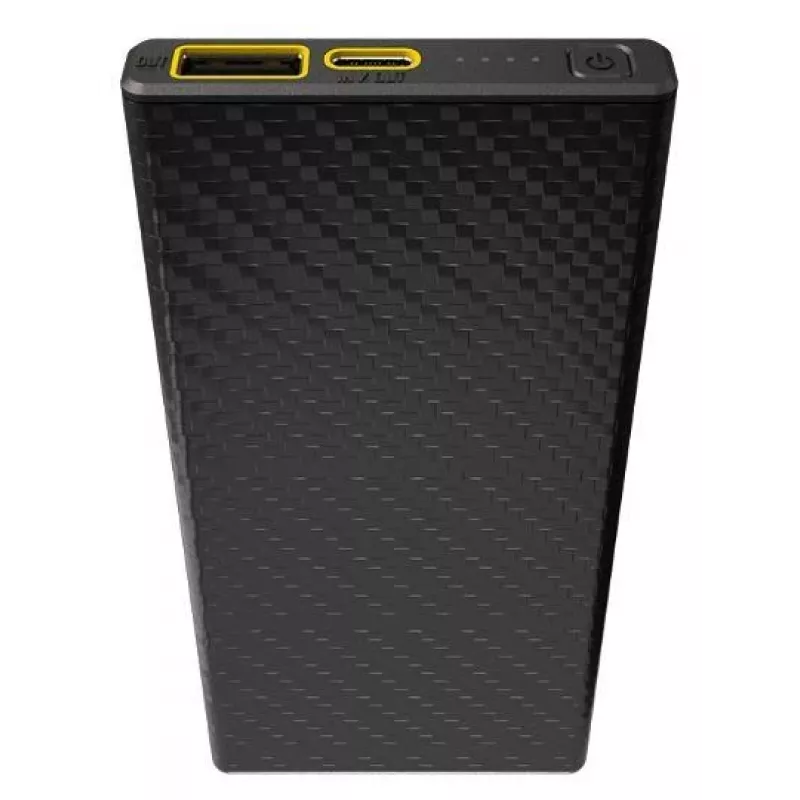 Pārnēsājams ārējais akumulators Nitecore CARBO 10000 — litija jonu 10000 mAh, 38 W PD, USB‑A + USB‑C, pelēks