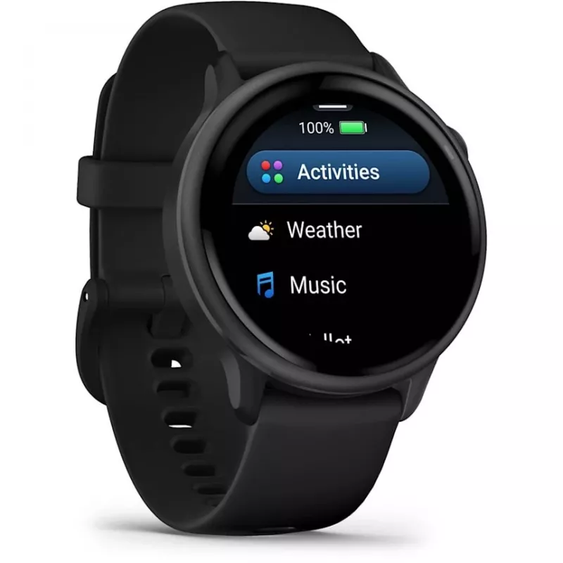 Garmin vívoactive 6 3,05 cm (1,2) AMOLED 42 mm Digitāls 390 x 390 pikseļi Skārienekrāns Melns Wi-Fi GPS (satelīts)